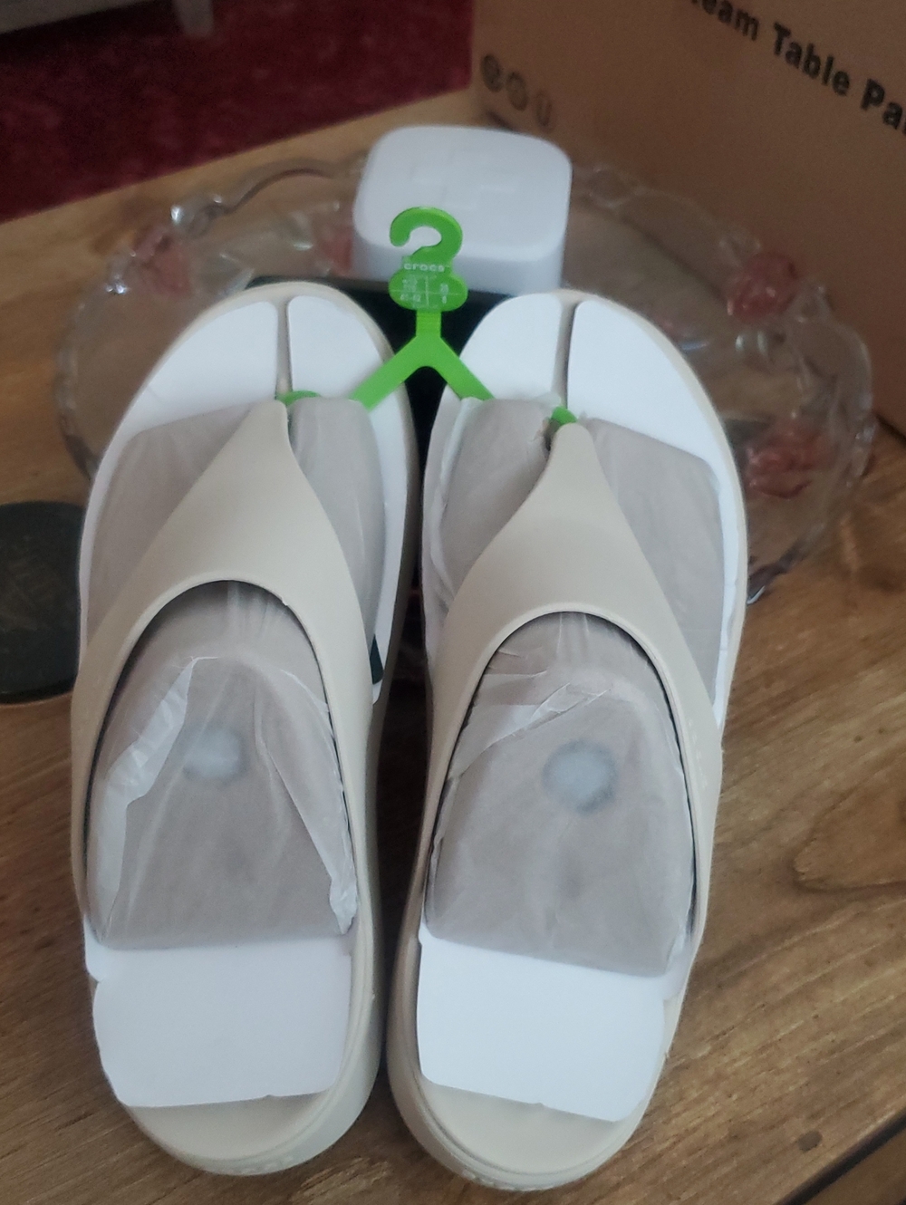 Women’s Crocs Cream Slip-On Sandals
